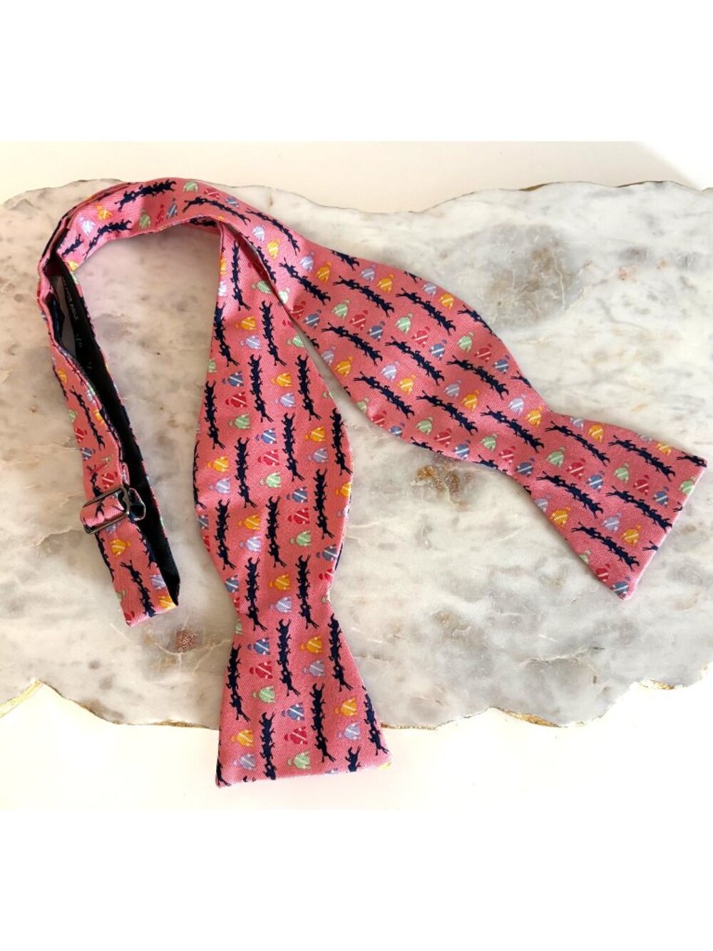 Vineyard Vines Silk Bow Tie Pink Horse Racing Jockey Kentucky Derby Custom USA